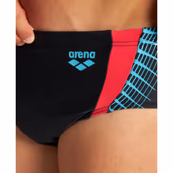 Arena Feel Men's Threefold Swim Brief Stretchy MaxFit Swimsuit Pool and Beach Swimwear  Black/Black/Anguria  US Size 40