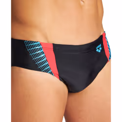 Arena Feel Men's Threefold Swim Brief Stretchy MaxFit Swimsuit Pool and Beach Swimwear  Black/Black/Anguria  US Size 40