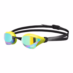 ARENA Unisex Cobra Core Swipe Anti-Fog Racing Swim Goggles for Men and Women Polycarbonate Mirror Lens  Emerald/Cyber Lime