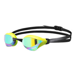 ARENA Unisex Cobra Core Swipe Anti-Fog Racing Swim Goggles for Men and Women Polycarbonate Mirror Lens  Emerald/Cyber Lime