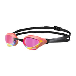ARENA Unisex Cobra Core Swipe Anti-Fog Racing Swim Goggles for Men and Women Polycarbonate Mirror Lens  Violet/Coral