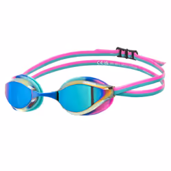 ARENA Unisex Adults Python Racing Swim Goggles for Men and Women Anti-Fog Mirror Lens Max Comfort Dual Strap Turquoise/Water ...