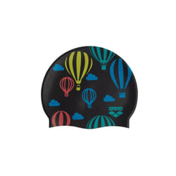 Arena Classic Junior Silicone Unisex Swim Cap for Girls and Boys Comfortable Durable Kids Pool Bathing Cap  One Size  Air Balloons/Blue