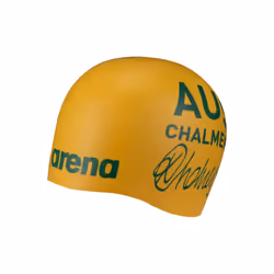 Arena Signature Collection Kyle Chalmers Autograph Unisex Adult Molded Silicone Swim Cap for Training and Racing  One Size Fits Most  Yellow
