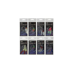 8 Packs Bass Mackerel Feathers Cod Lure Lures Sea Fishing Boat Tackle Rigs NGT