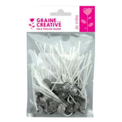 GRAINE CREATIVE 153400 candle making wick White 70 mm 50 pc(s)