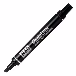 Pentel N60 Permanent Marker Pen - Chisel Tip - Black Ink - Single
