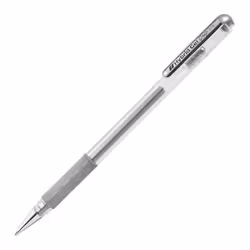 Pentel K118 Hybrid Gel Grip Rollerball Pen - Metallic Gel Ink - 0.8mm Nib - Silver - Single