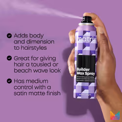 Builder Wax Styling Hair Spray, For Controlling And Finishing, Satin-Matte Finish, Medium Control 150ml