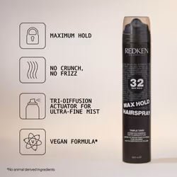 Max Hold, Hairspray for Sleek, Smooth Hair with Long-Lasting Lift and Control, No Stiffness or Crunch, 300ml