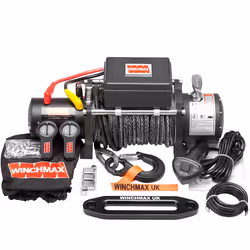 13,500lb Military Grade 12V Winch. 28m x 11mm Dyneema Rope.