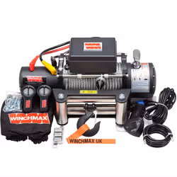 13,500lb Military Grade 12V Winch. 26m x 9.5mm Steel Rope.