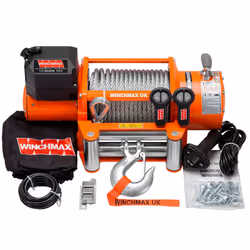 17,000lb 12V Electric Winch. 26m x 12mm Steel Rope.