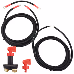 WINCHMAX Defender Winch Battery Extension Cables - Heavy Duty - British Made+Isolator 4m