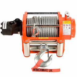 15,000lb Hydraulic Winch. 25m x 12mm Steel Rope.