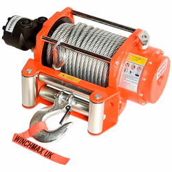 15,000lb Hydraulic Winch. 25m x 12mm Steel Rope.