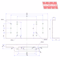 WINCHMAX Winch Mounting plate for Hydraulic, 17,000lb and 17,500lb Electric Winches