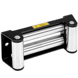 WINCHMAX Large Roller Fairlead, Black. Heavy Duty Zinc Plated Rollers.