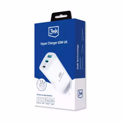 3mk 65W Hyper Charger Quick Charge UK Main Plug 2 USB C Ports And 1 USB A Port