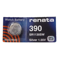 Renata Watch Battery Swiss Made Renata 390 or SR1130SW Or AG10 1.5V - 5 x 390 or SR 1130 SW