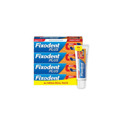 Fixodent Plus Denture Adhesives Cream, 40g x 4, Best Hold, Premium, Up To 88% Of The Hold At The End Of The Day , White