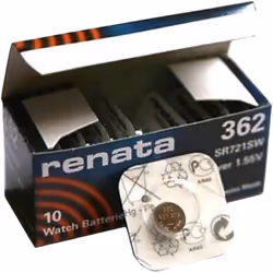 Renata Single Watch Battery Swiss Made 362 or SR 721 SW or AG 11 1.5 V - 10 x 362 or SR 721 SW