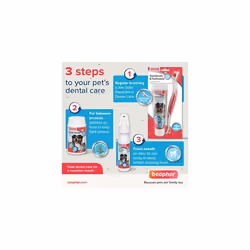Toothbrush Toothpaste Dental Care Kit For Dogs Cats Includes a DoubleEnded Toothbrush LiverFlavoured Enzymatic Toothpaste 100g Tube