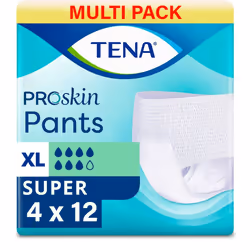 TENA Pants Super | Size Extra Large | 7 Drops | Incontinence Pants | 4 Pack of 12
