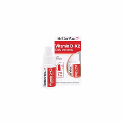BetterYou Vitamin D3 K2 Oral Spray, Fast Acting Vitamin D 3000 IU + Vitamin K2 (MK7) Supplement, Supports Bones, Teeth, Immun ...