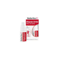 BetterYou Vitamin D3 K2 Oral Spray, Fast Acting Vitamin D 3000 IU + Vitamin K2 (MK7) Supplement, Supports Bones, Teeth, Immune System & Blood Clottin