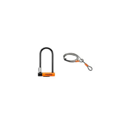 Kryptonite Evolution Lock with Flex Frame U-Bracket - Orange, Standard Shackle & loop cable Krypto Flex 220 cm, ?10 mm, grey