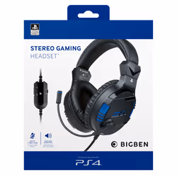 Bigben Interactive PS4OFHEADSETV3 headphones/headset Wired Head-band Gaming Black, Blue - Additional view 4