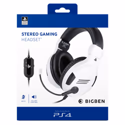BIG BEN PS4OFHEADSETV3WHITE headphones/headset Wired Head-band Gaming Black, White - Additional view 5