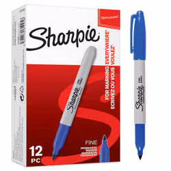 Permanent Markers | Fine Point | Blue | 12 Count