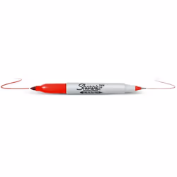 Sharpie Twin Tip, Red, Fine tip, Grey, Red, Fine/Ultra Fine, 0.5 mm, 0.9 mm