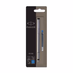 Parker Vector, Stainless steel, Cartridge filling system, Blue, Stainless steel, Blister, 1 pc(s)