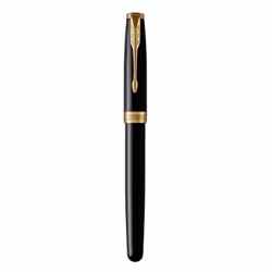 Parker 1931495, Black, Gold, Blue, Gold, Lacquer, Round nib, Gold plated steel, Medium