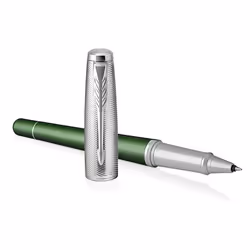 Parker Urban, Stick pen, Green, Silver, Black, Brass, Stainless steel, Fine, Ambidextrous