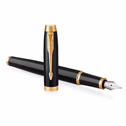 Parker IM, Black, Gold, Cartridge filling system, Blue, Aluminium, Brass, Metal, Round nib, Stainless steel