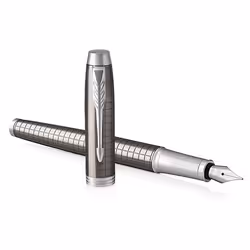 Parker IM, Brown, Cartridge filling system, Blue, Aluminium, Brass, Metal, Round nib, Stainless steel