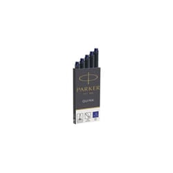 Parker Quink Fountain Pen Refills, Long Cartridges, Blue Ink, Blister Pack of 5