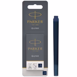 Parker Quink Ink Refill Cartridge for Fountain Pens Blue/Black (Pack 5