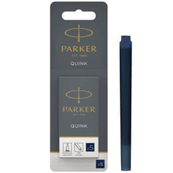 Parker Quink Ink Refill Cartridge for Fountain Pens Blue/Black (Pack 5