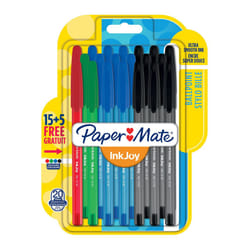 Papermate InkJoy 100 Cap 1.0 mm Medium Tip Capped Ball Pen - Assorted Standard Colours (Pack of 15 Plus 5)