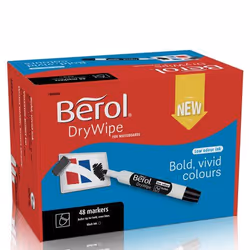 Berol D/WIPE BULLET MARKER BLK PK48