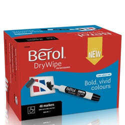 Berol D/WIPE BULLET MARKER BLK PK48