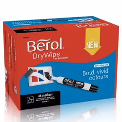 Berol D/WIPE CHISEL MARKER BLK PK48