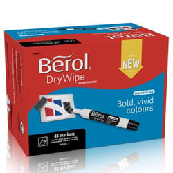 Berol D/WIPE CHISEL MARKER BLK PK48
