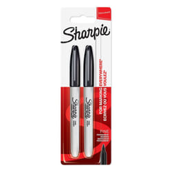 Sharpie Permanent Markers, Fine Tip - Black, Pack of 2