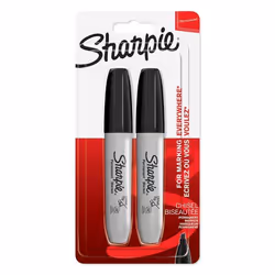 Sharpie Permanent Marker Chisel Tip Black (Pack 2) - 1986195